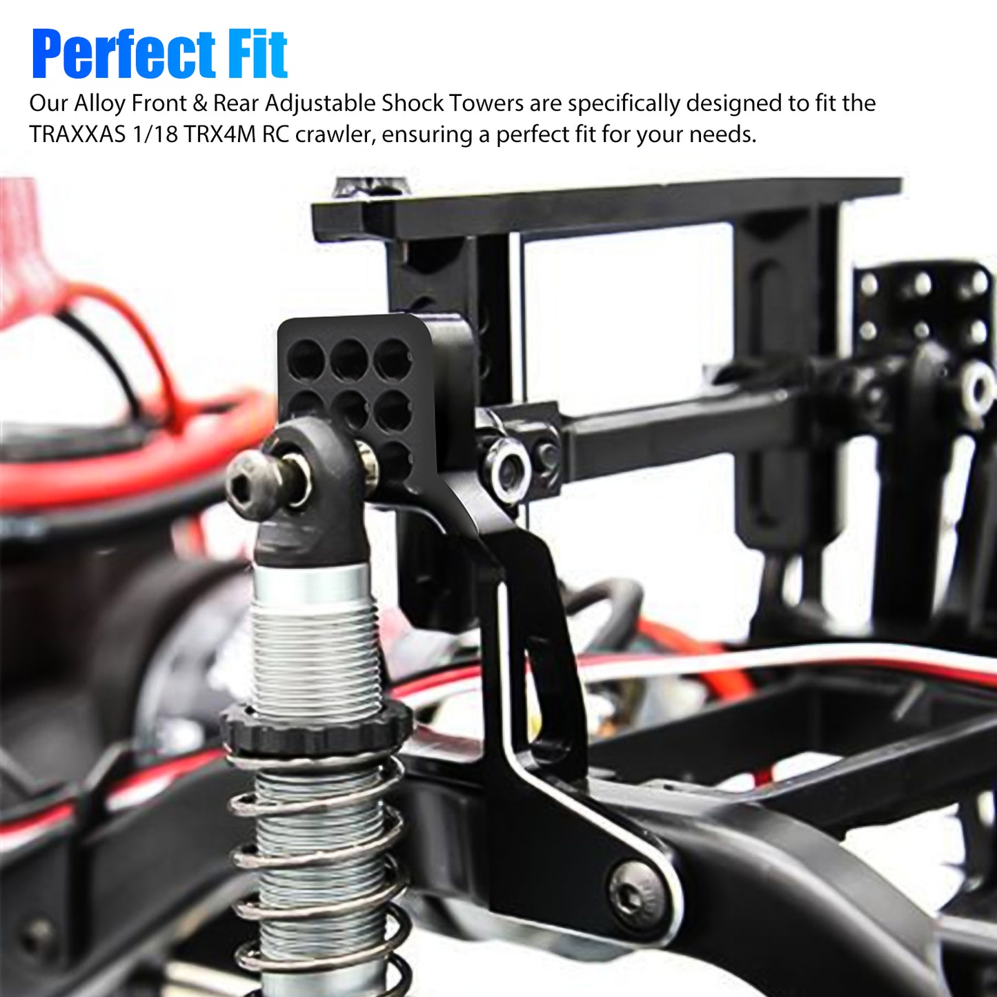 Aluminum Alloy Front/Rear Shock Mount for RC Crawler Car TRX4M