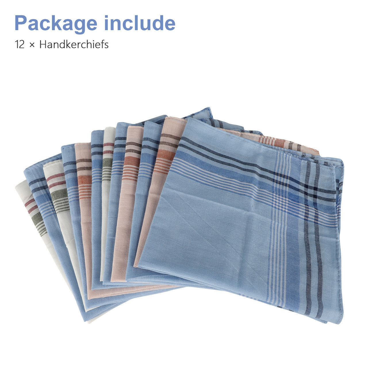 Pocket Square Hankerchiefs for Men with assorted colors and a Classic Vintage Plaid Pattern, 12pcs