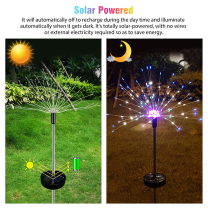 Starburst Solar Firework Fairy Lights, Outdoor Lawn Lamp and Garden Path