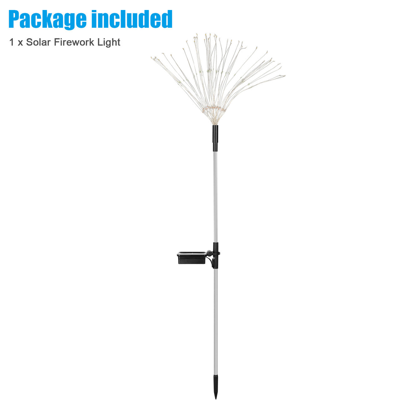 LED Solar Firework Stake Lights 8 Modes IP64 Waterproof DIY Copper Wire for Walkway Backyard Lawn