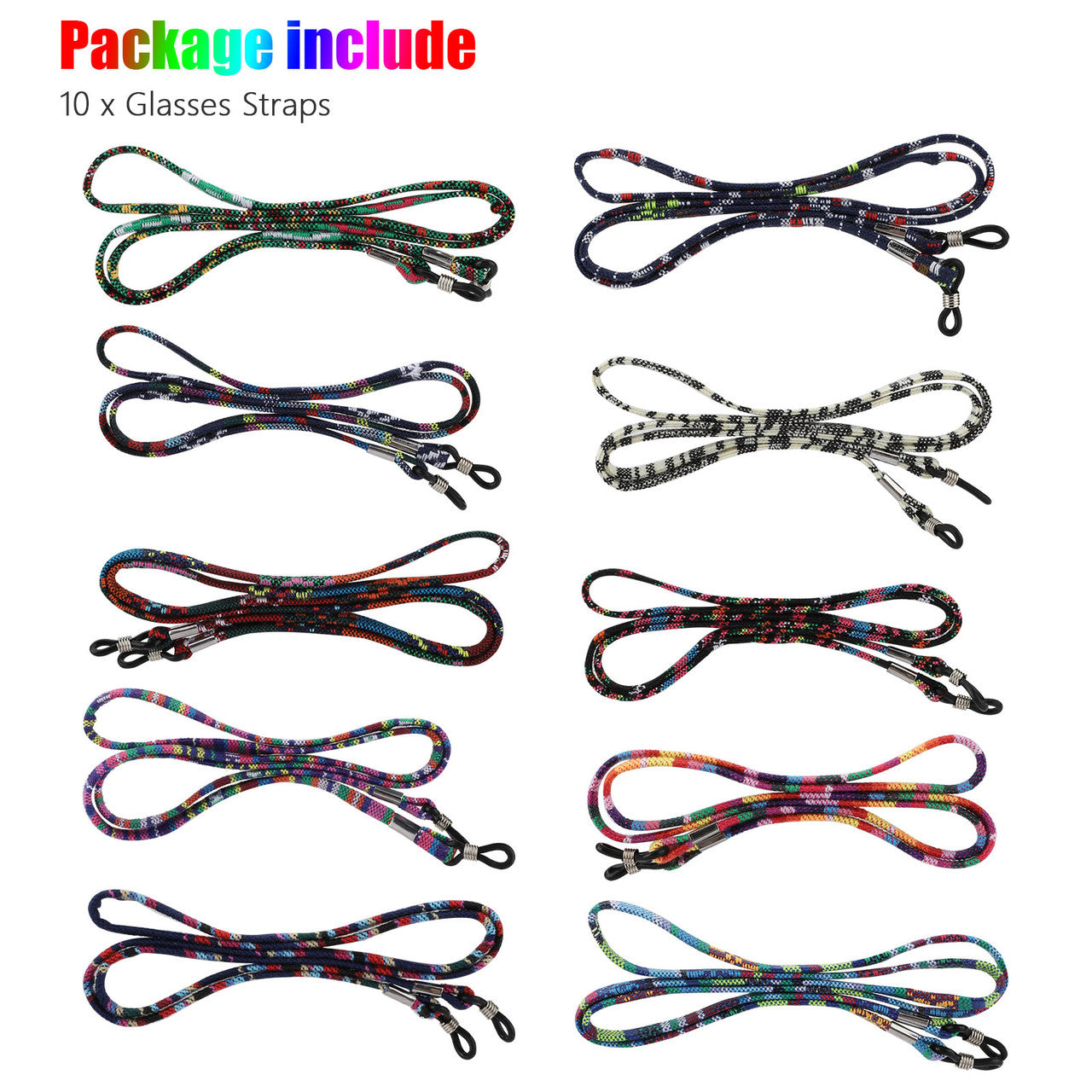 10x Neck Strap Cord Lanyard for Eyeglasses Sunglasses Sport Glasses Anti-Slip