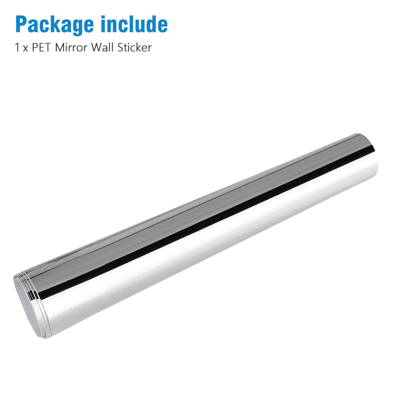 Self-Adhesive Mirror Sheets, Flexible Mirror Wall Stickers, Soft Non-Glass PET Cuttble DIY Wall Mirror Effect Reflective Sticker for Home Bathroom Bedroom Living Room Safety Decor - 50x100cm