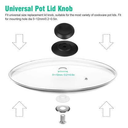 Universal Kitchen Pot Lid Knob Handle, Durable and Heat Resistant, 2pcs
