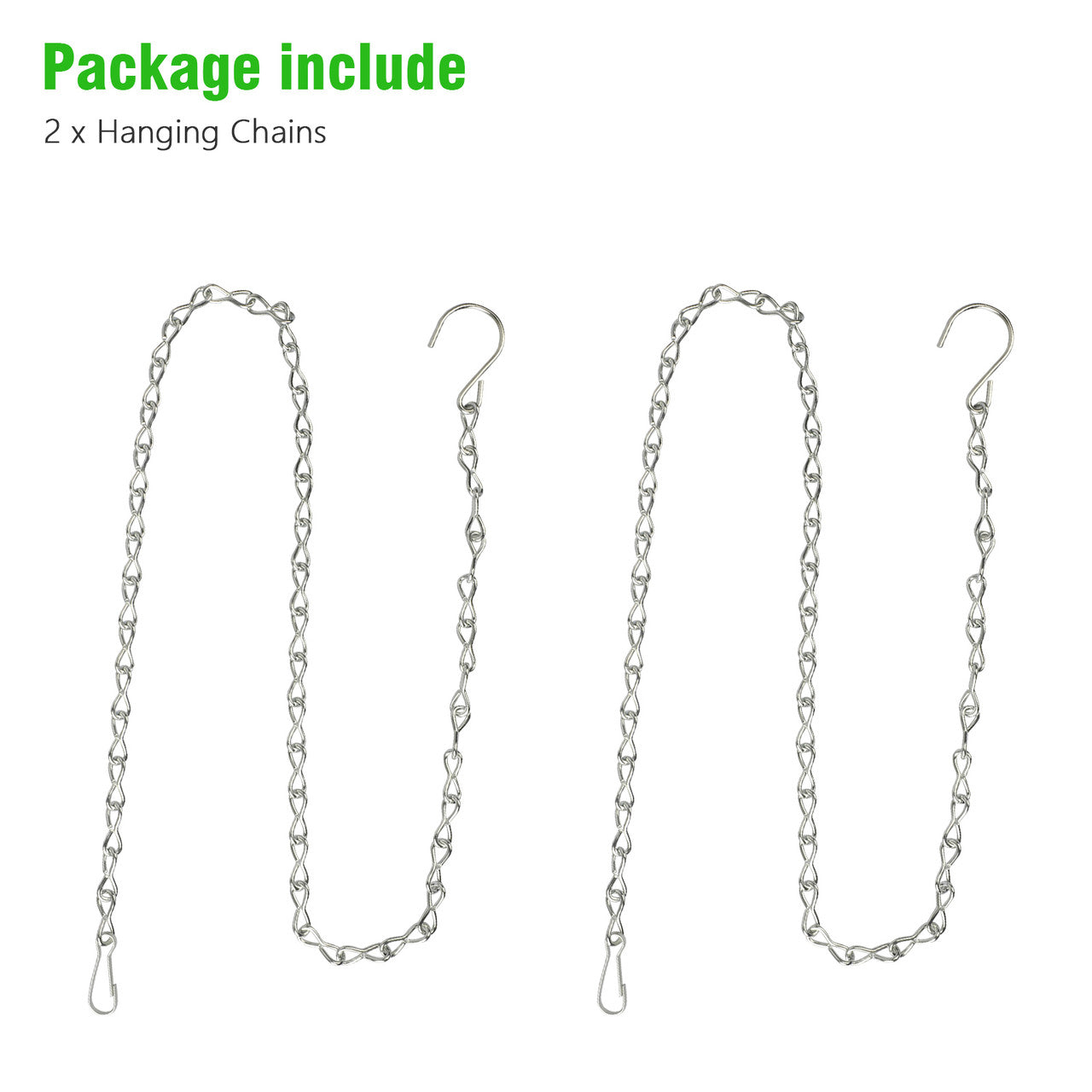 35 Inches Hanging Chain for Decorative Ornaments, Bird Feeders, Planters, (Silver,2pcs)