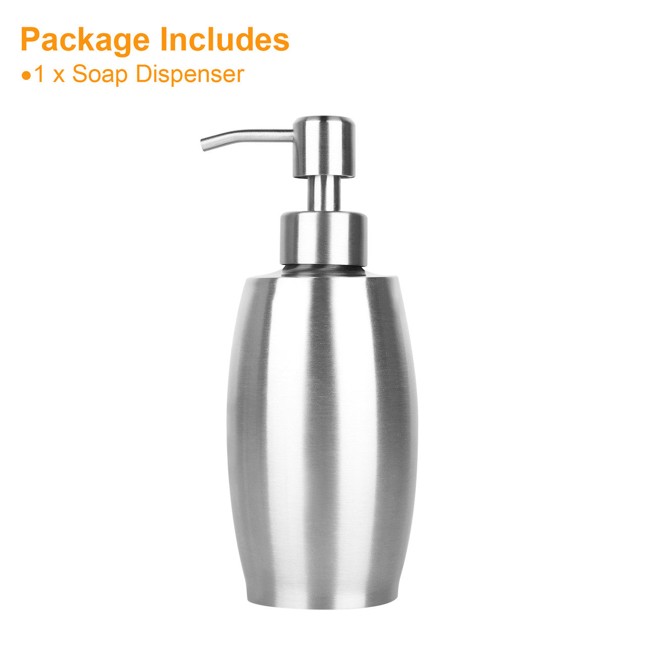 12oz Stainless Steel Countertop Liquid Soap Dispenser Pump Bathroom Kitchen Home