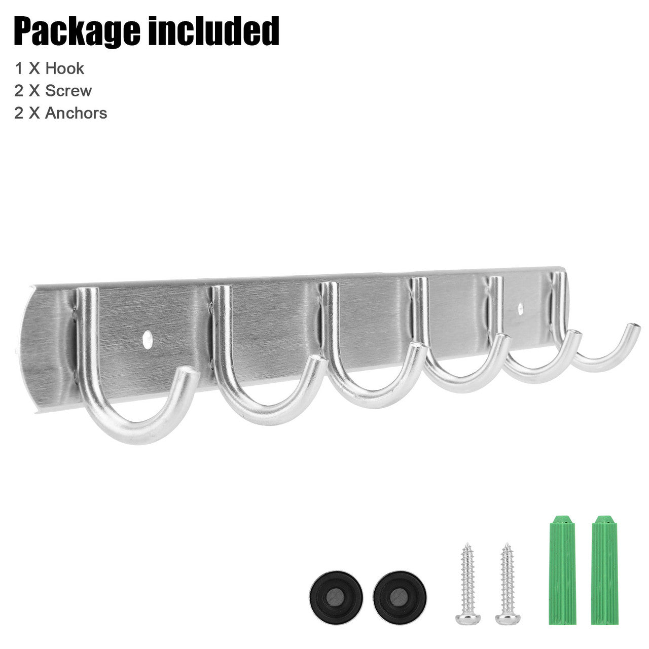 Wall Mounted 6-Hooks Rack Chrome Finish for Home, Bedroom, Bathroom, Kitchen