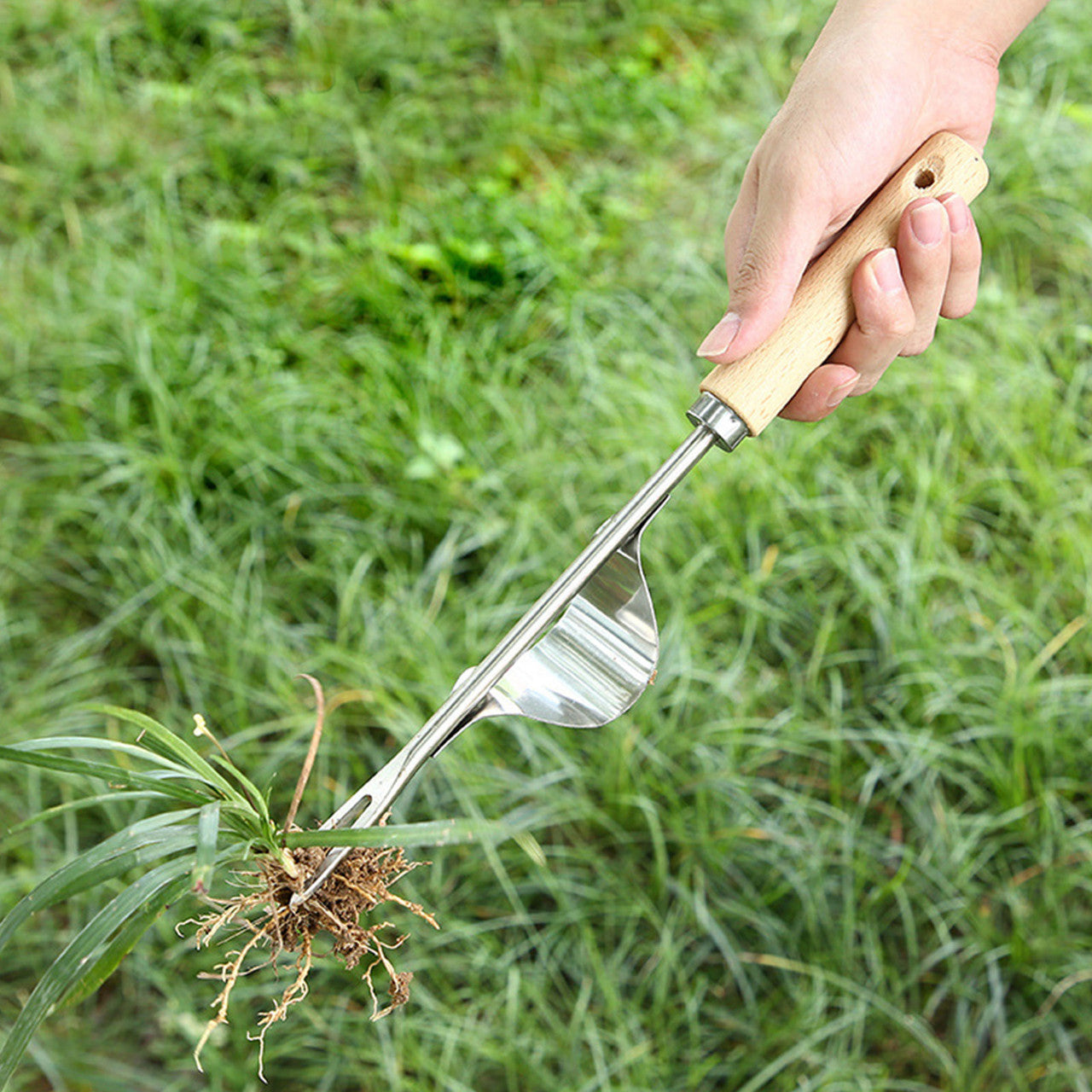 Garden Weeding Tool with Ergonomic Handle, Stainless Steel Bend-Proof for Easy Weed Removal