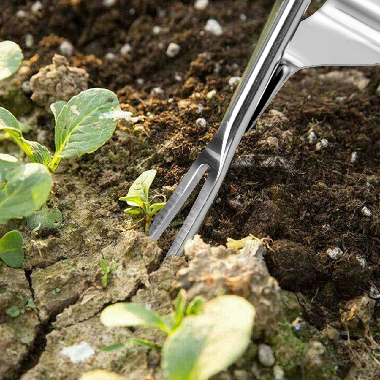 Garden Weeding Tool with Ergonomic Handle, Stainless Steel Bend-Proof for Easy Weed Removal