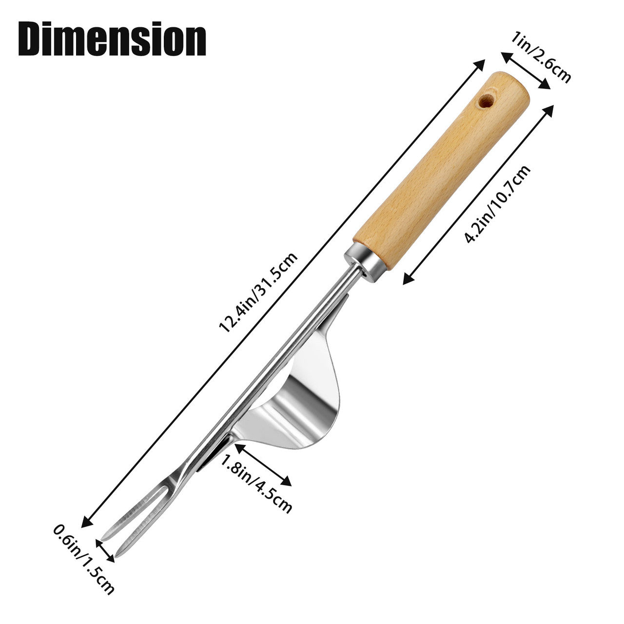 Garden Weeding Tool with Ergonomic Handle, Stainless Steel Bend-Proof for Easy Weed Removal