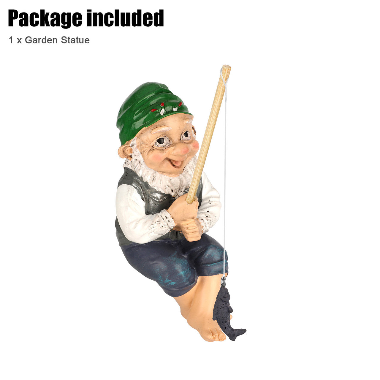 Gone Fishing Gnomes Sitter Funny Resin Figurine Lawn Garden Gnome Statues Home Outdoor Decoration