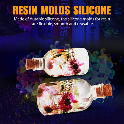 Drifting Bottle Silicone Molds for LED Resin Lights Lamp Shade, Epoxy Casting Wishing Bottle