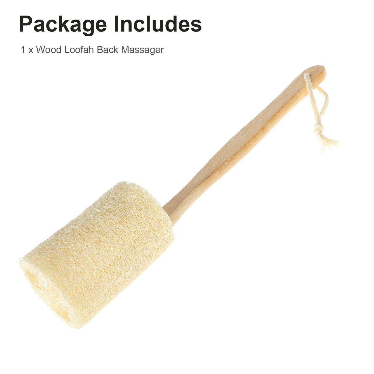 Natural Loofah Massage Brush With Wooden Handle for Bath and Shower