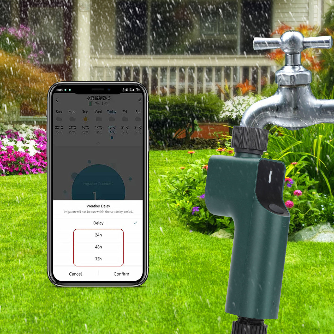 Wi-fi Irrigation System Waterproof With Voice Control via Hub For Garden and Yard