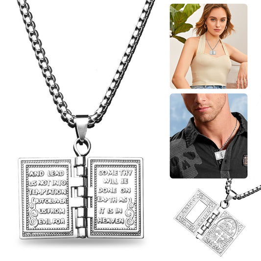 Bible Book Pendant Necklace, Well-Made, Perfect as a Gift for Weddings, Birthdays, and More