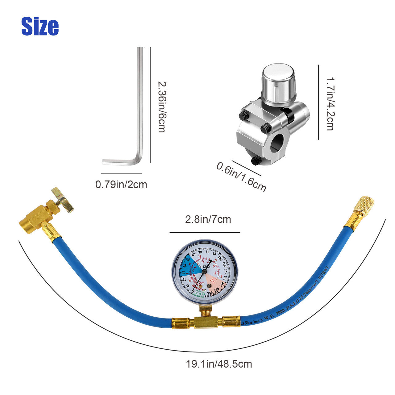 R134a Refrigerator Freon Recharge Hose with Bullet BPV31 Piercing Valve - Include R12 to R134a Conversion Kit for A/C Pro Refrigerant & BPV31 ( Refrigerator Freezer Fluoridation Kit Tool )