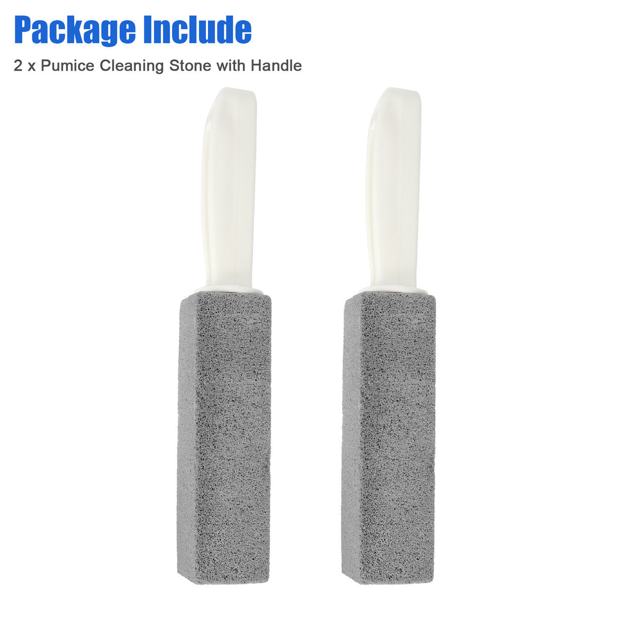 2 Packs Heavy Duty Pumice Stone Cleaner-Pumice Stone Toilet Bowl Cleaner with Extra Long Handle-Stain Remove, Also Cleans Limescale, Hard Water Rings