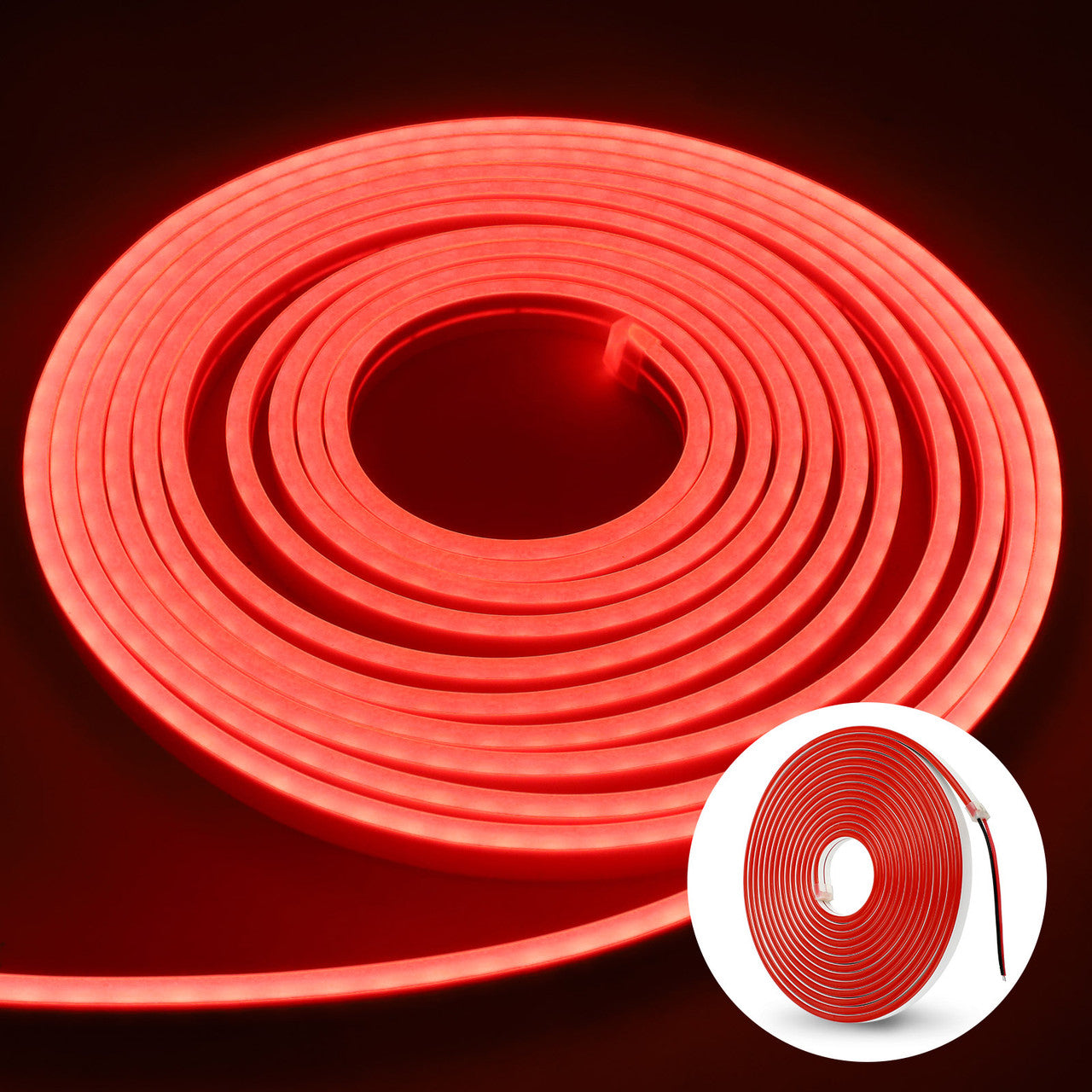5M LED Neon Light Strip - DIY Neon Path Lighting Room Hallway Studio Theater Decor (Red)