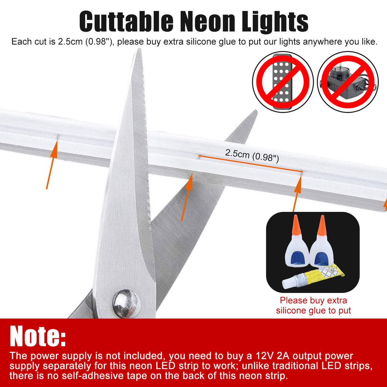 5M LED Neon Light Strip - DIY Neon Path Lighting Room Hallway Studio Theater Decor (White)