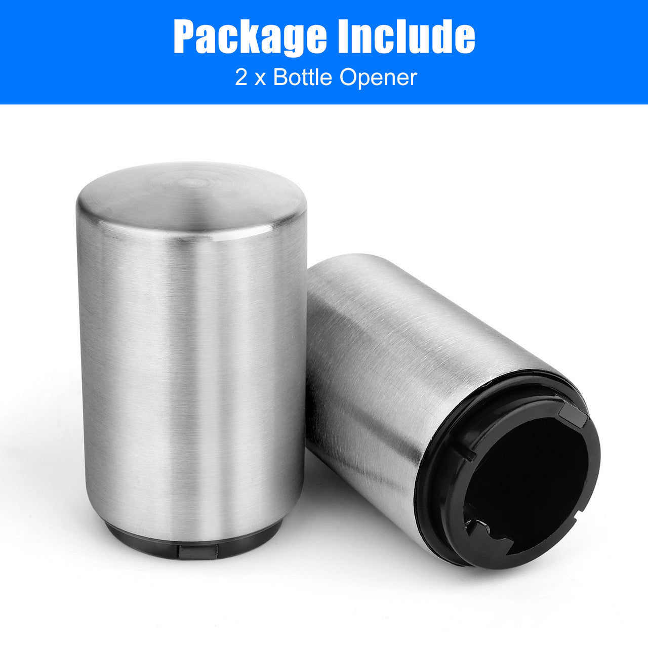2 Packs Seamless Press Bottle Opener - Cap Catcher No Damage to Caps,Automatic Decapitator Beer/Soda Magnet Bottle Top Openers