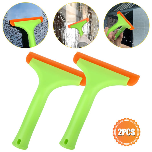 2 Packs  Silicone WIndow Squeegee -  Shower Squeegee, Glass Door, Mirror, Car Windshield, Sideview Mirrors, Vanity, Countertop Cleaning