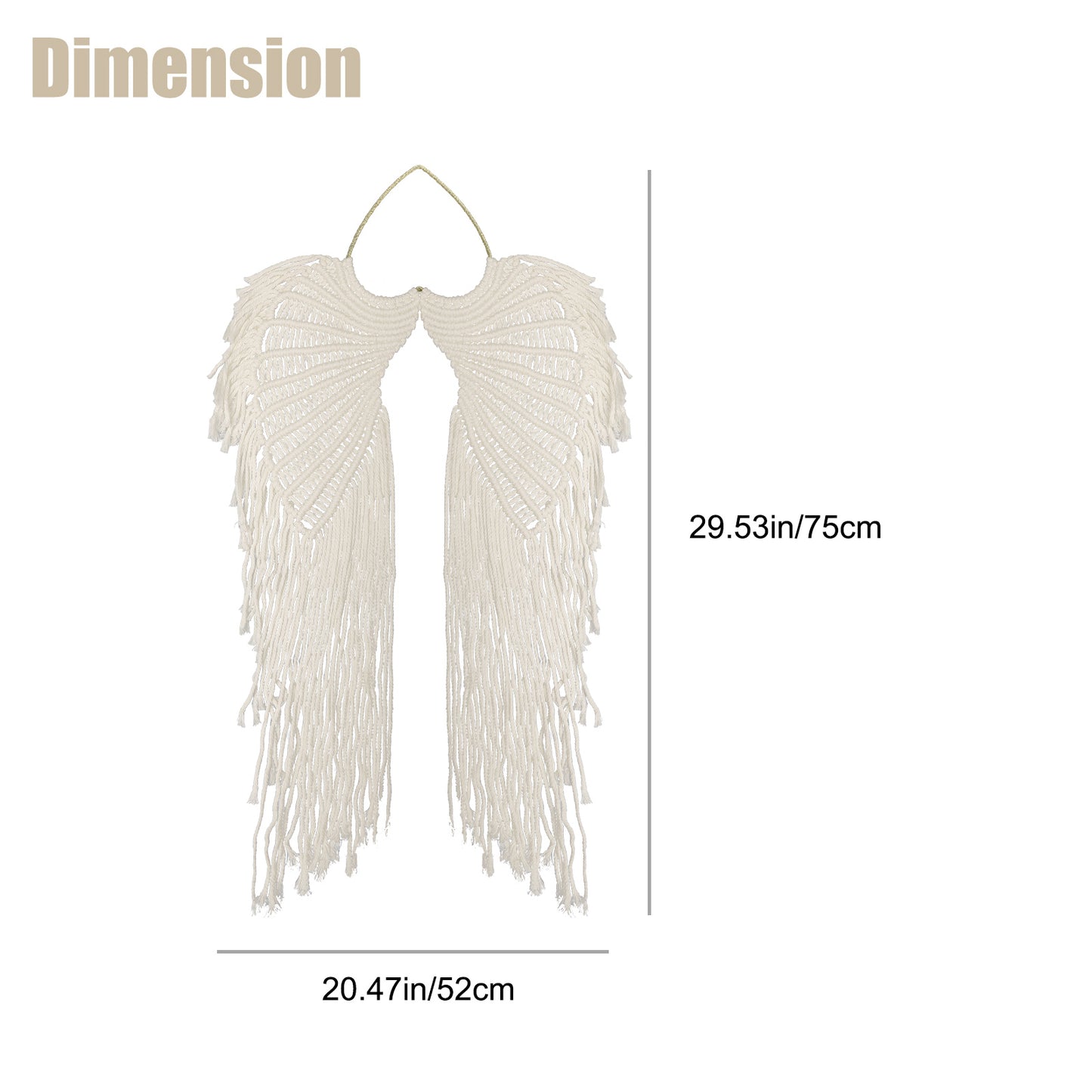 Bohemian Angel Wings Tapestry - Macrame Hanging Tapestry,Woven Tapestry Wall Tapestry,Dream Catcher Wall Art,Boho Hanging Tapestry Room Decor Wall Decor (Beige)