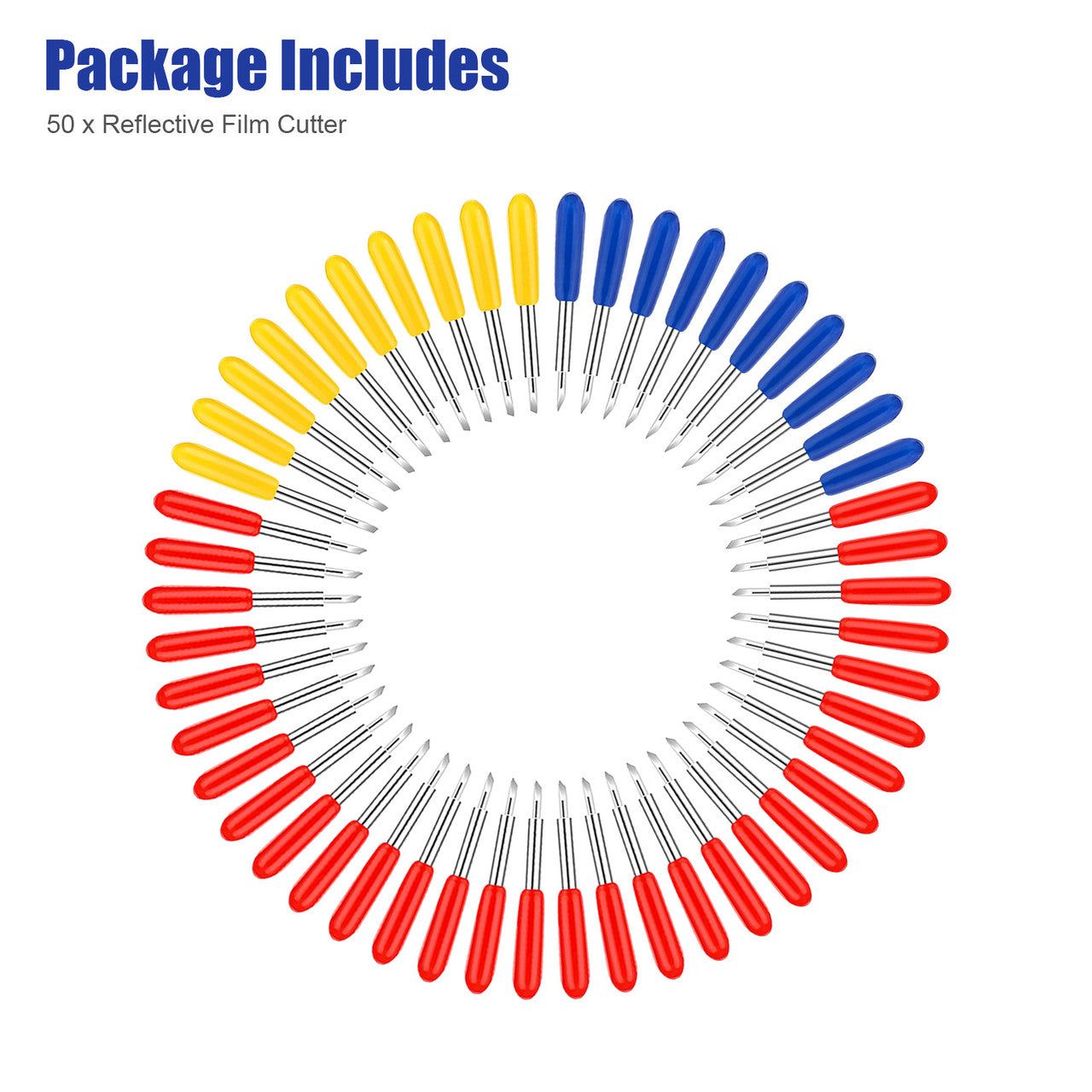 50 Pcs Reflective Film Cutter - 3 Sizes Cutting Effect,30° 45° 60° Replacement Blades For Cricut Explore Air 2 Vinyl Cut Machines