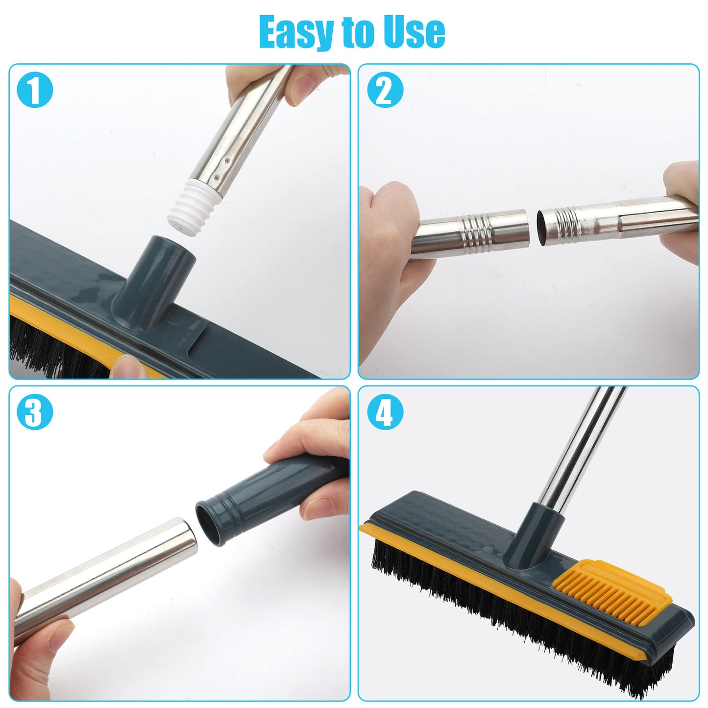 2 In 1 Cleaning Brush with Adjustable Long Handle