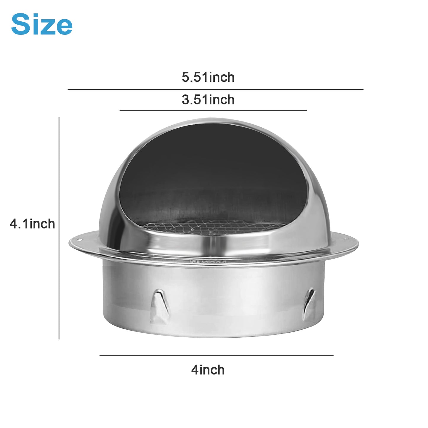 4 Inch 304 Stainless Steel Exhaust Pipe Vent
