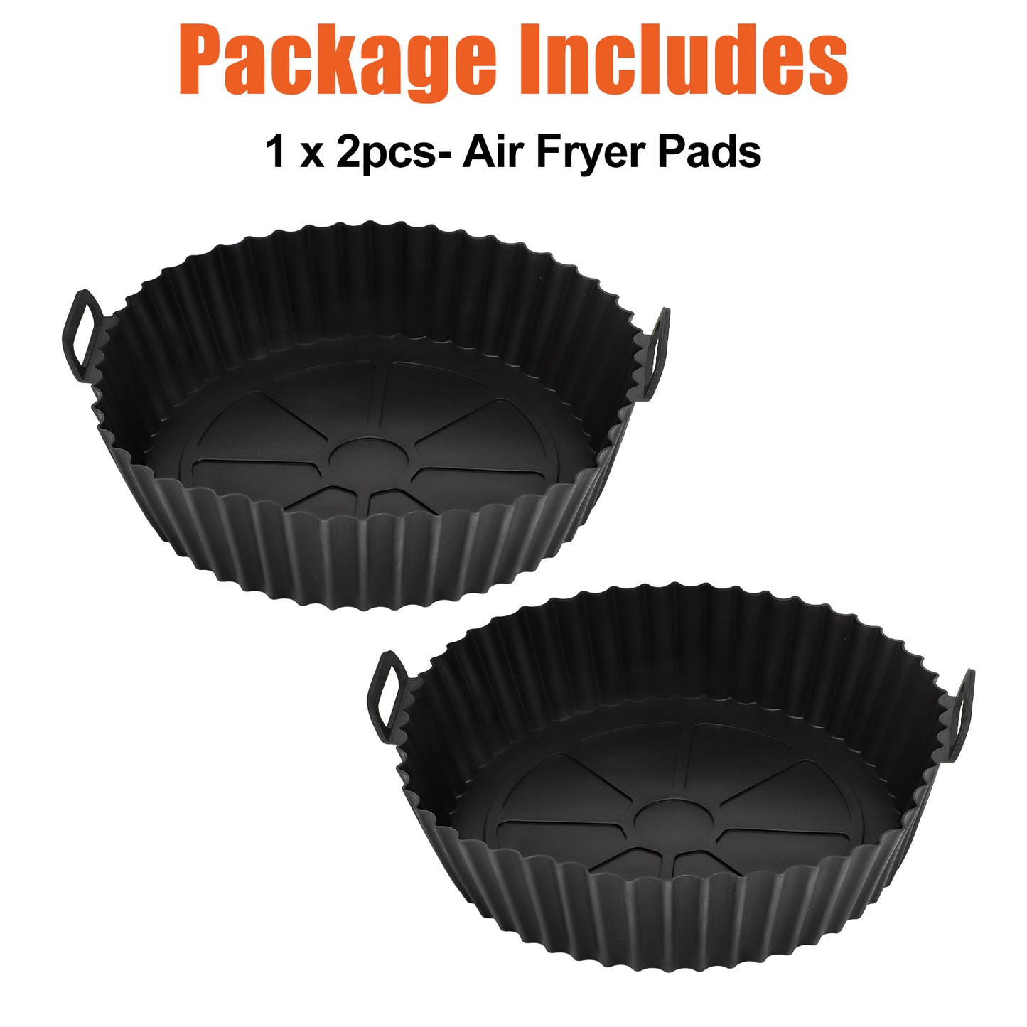 2Pcs Silicone Air Fryer Liners Pot - Reusable Non-Stick Air Fryer Silicone Basket Bowl,food-grade Silicone Baking Tray Pots for 5.3QT Air Fryer,Oven Accessories (Black)