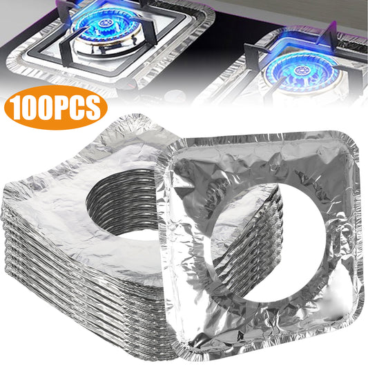 100PCS Aluminum Foil Gas Stove Pads