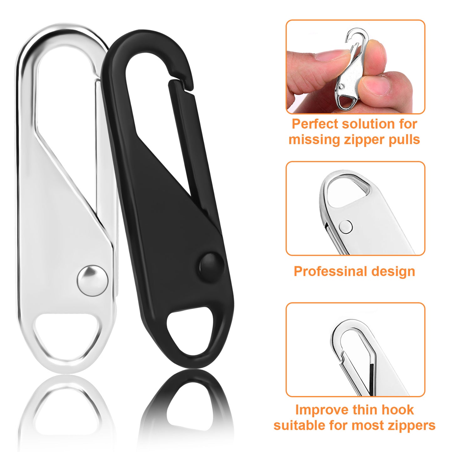 16pcs metal zipper head