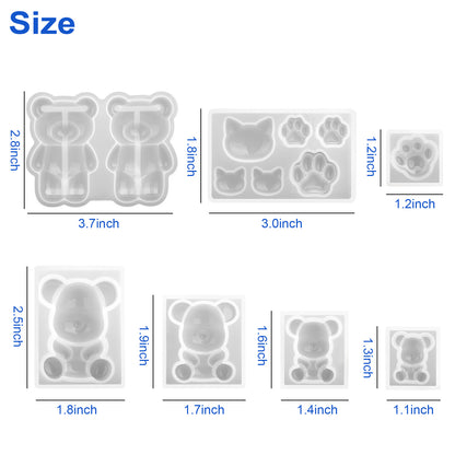 7 pieces Bear Paw Resin Silicone Molds