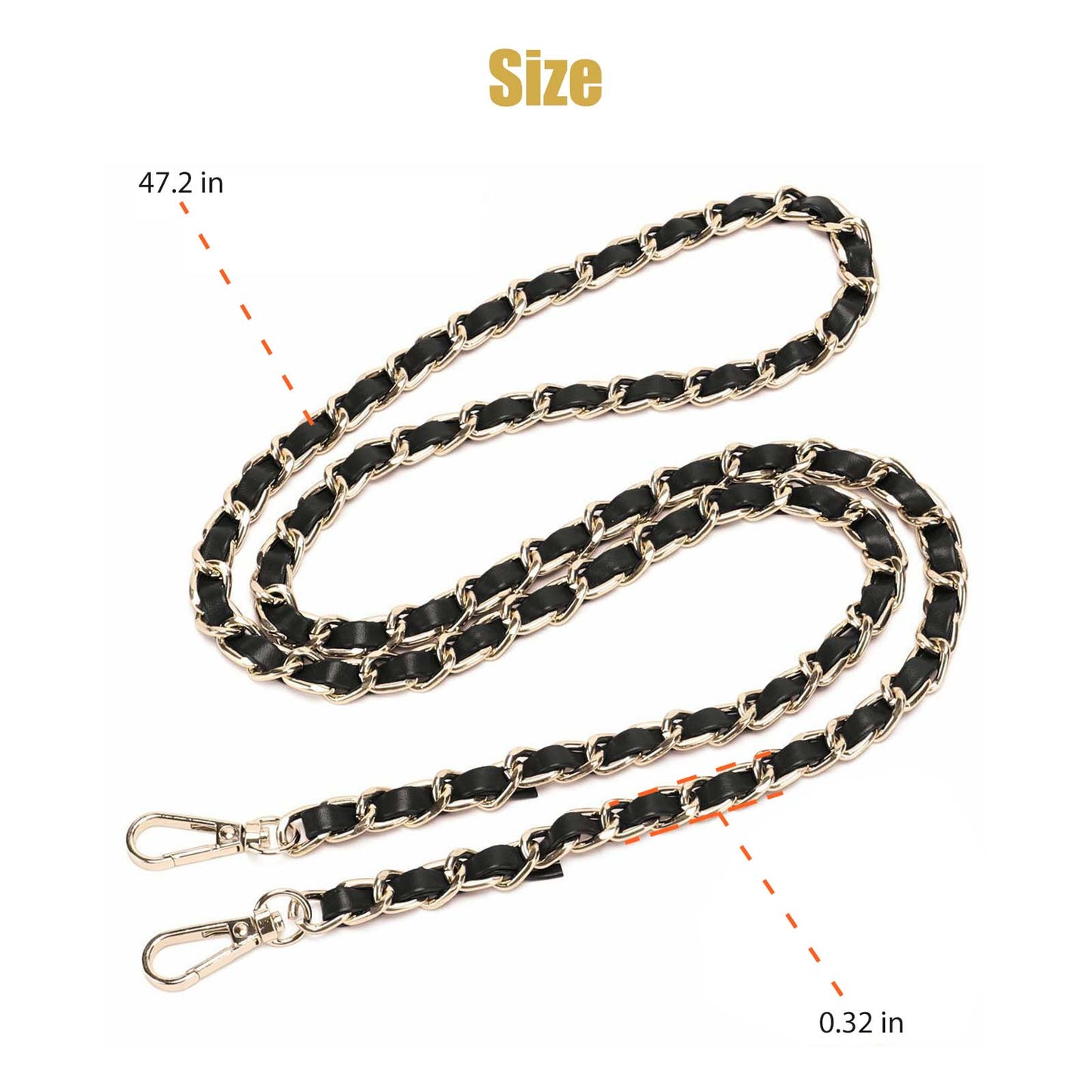 Chain strap with Leather Metal