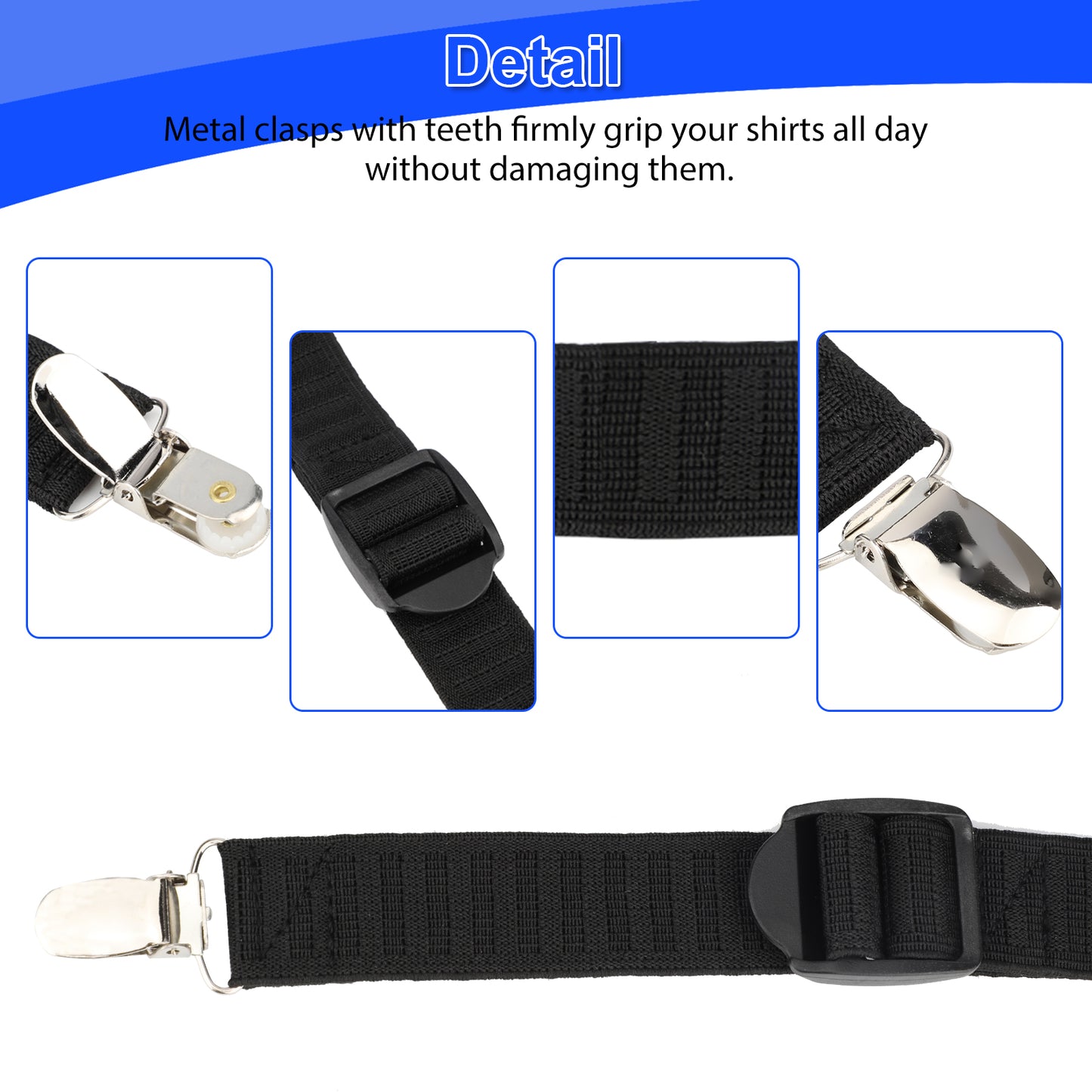 2pcs Men Shirt Y-Style Adjustable Elastic Garters Non-Slip Sock Suspender