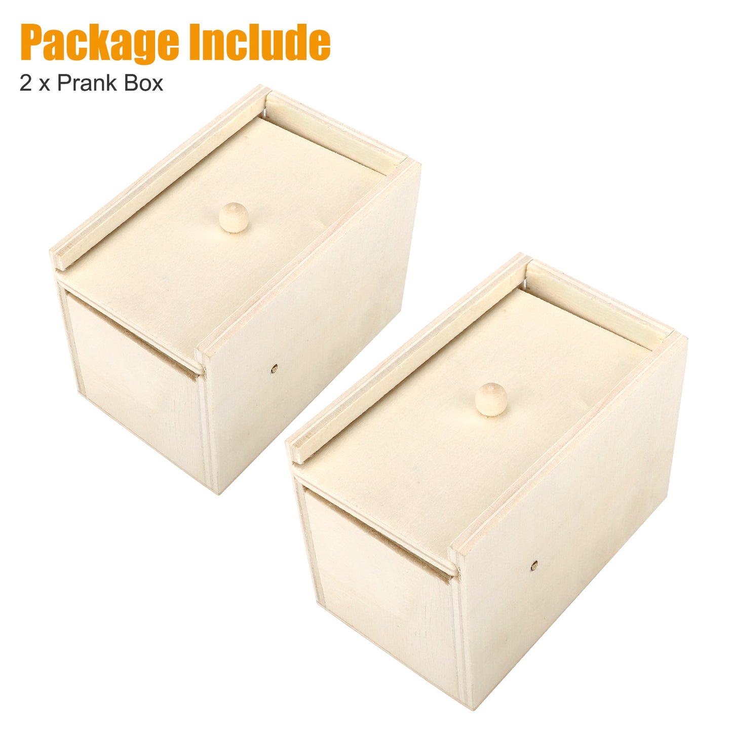 2 Pcs Spider Scare Prank Box Wooden