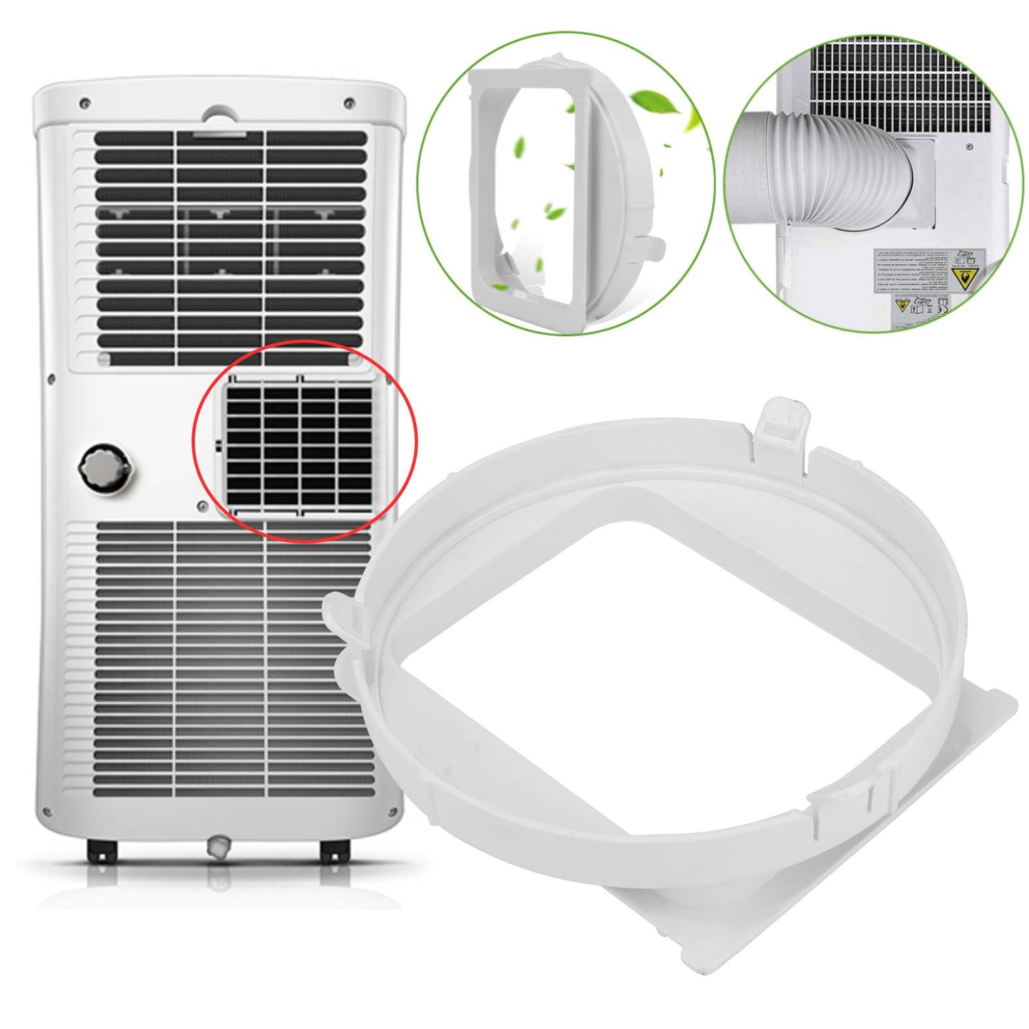 Exhaust Pipe connector interface with portable air conditioners