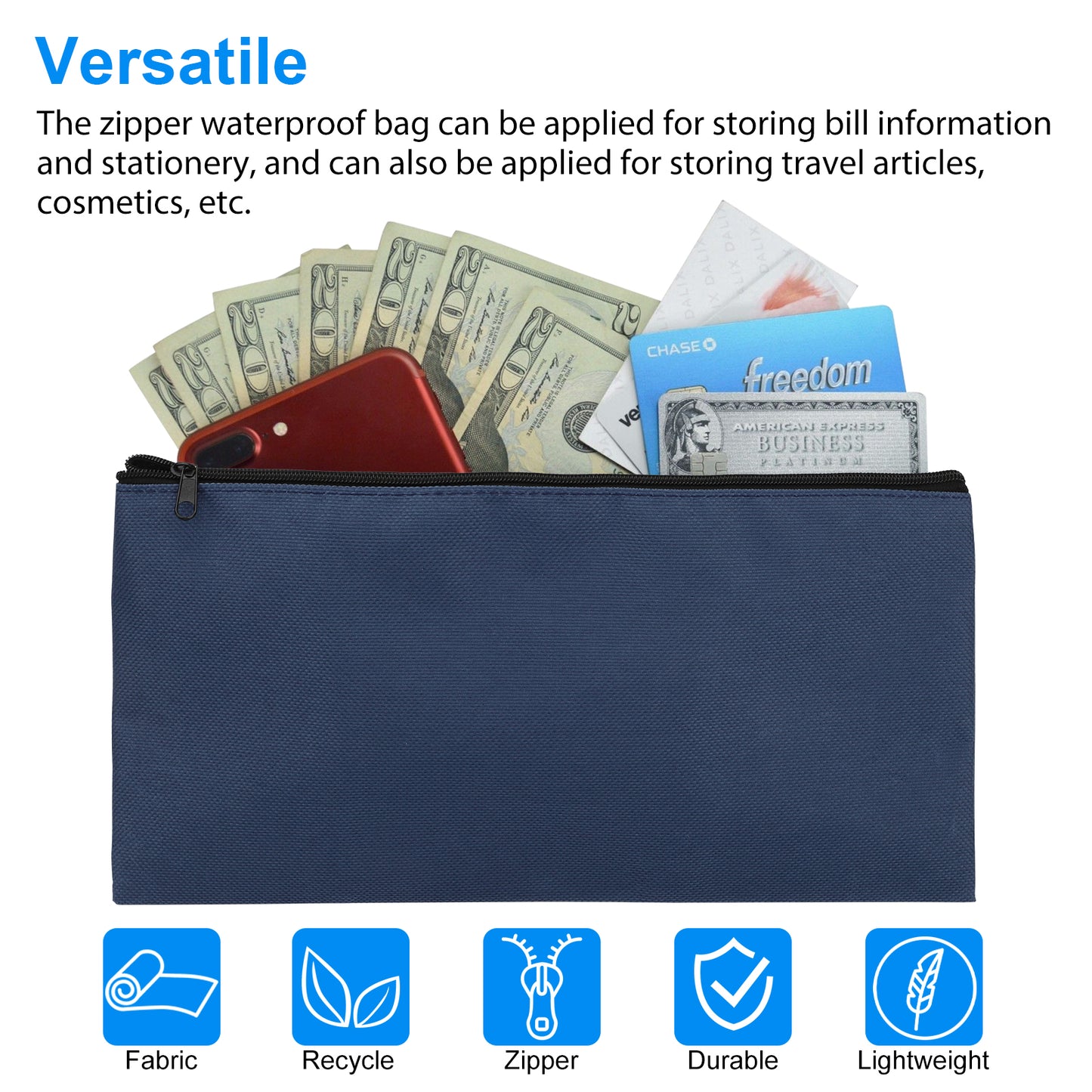 3pcs Zipper clutch bags