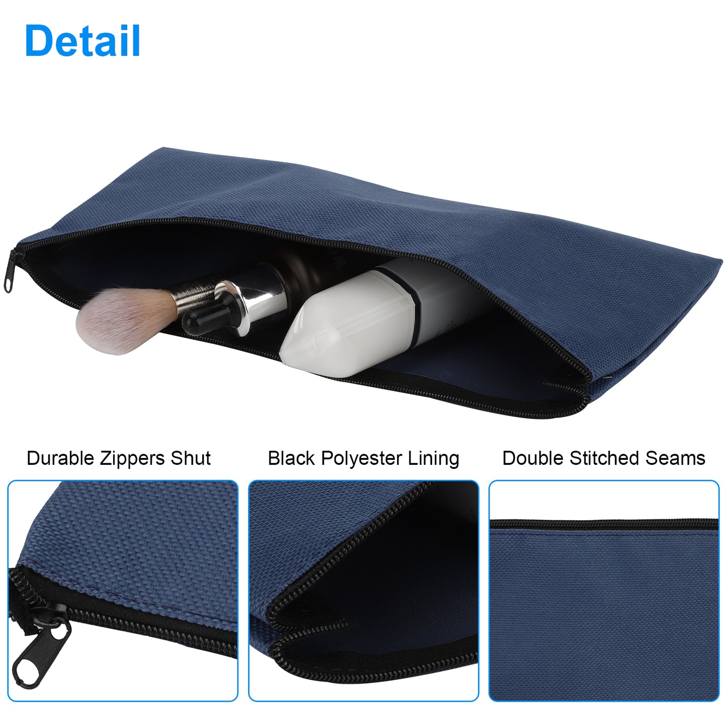 3pcs Zipper clutch bags