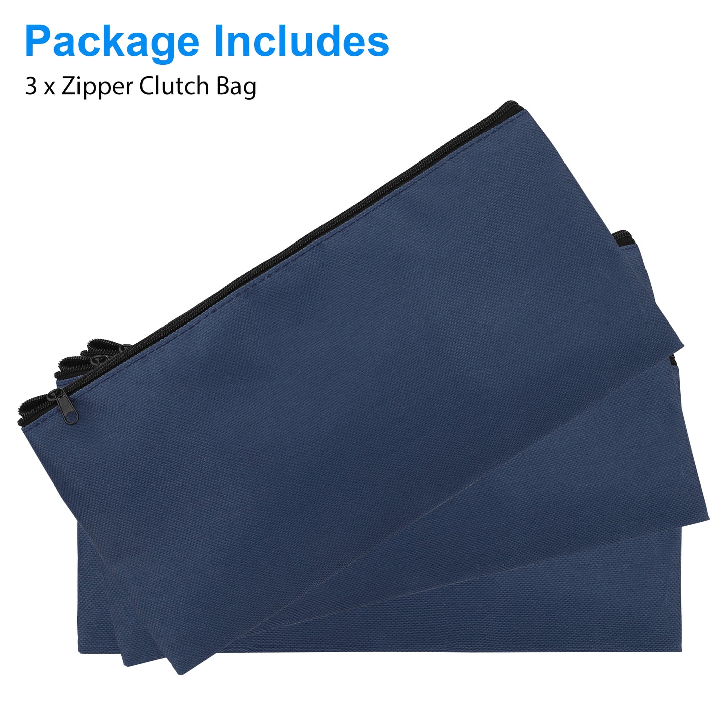 3pcs Zipper clutch bags