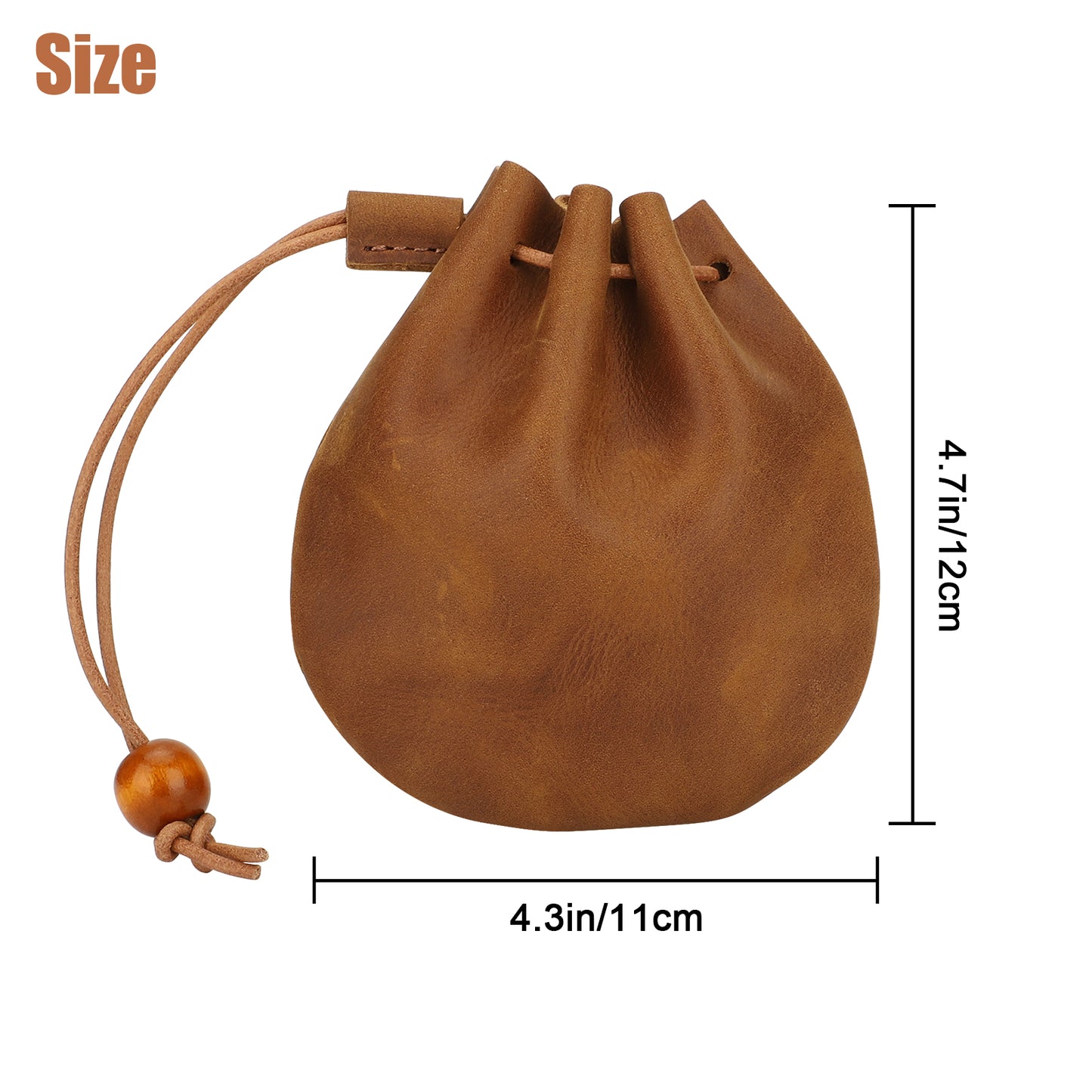 Small Leather Wallet - Convenient Coin Purse with Retro Design (Brown)