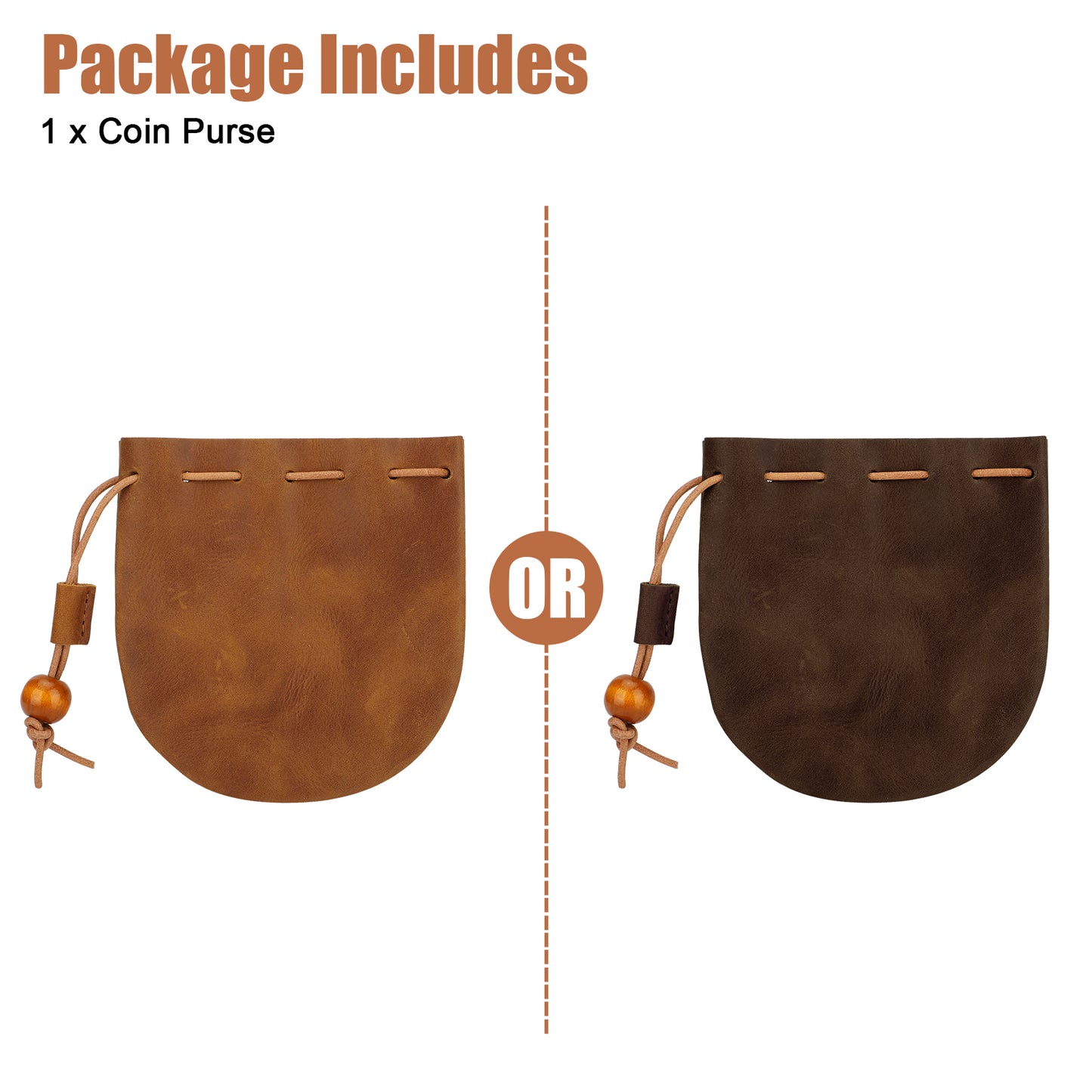 Small Leather Wallet - Convenient Coin Purse with Retro Design (Brown)