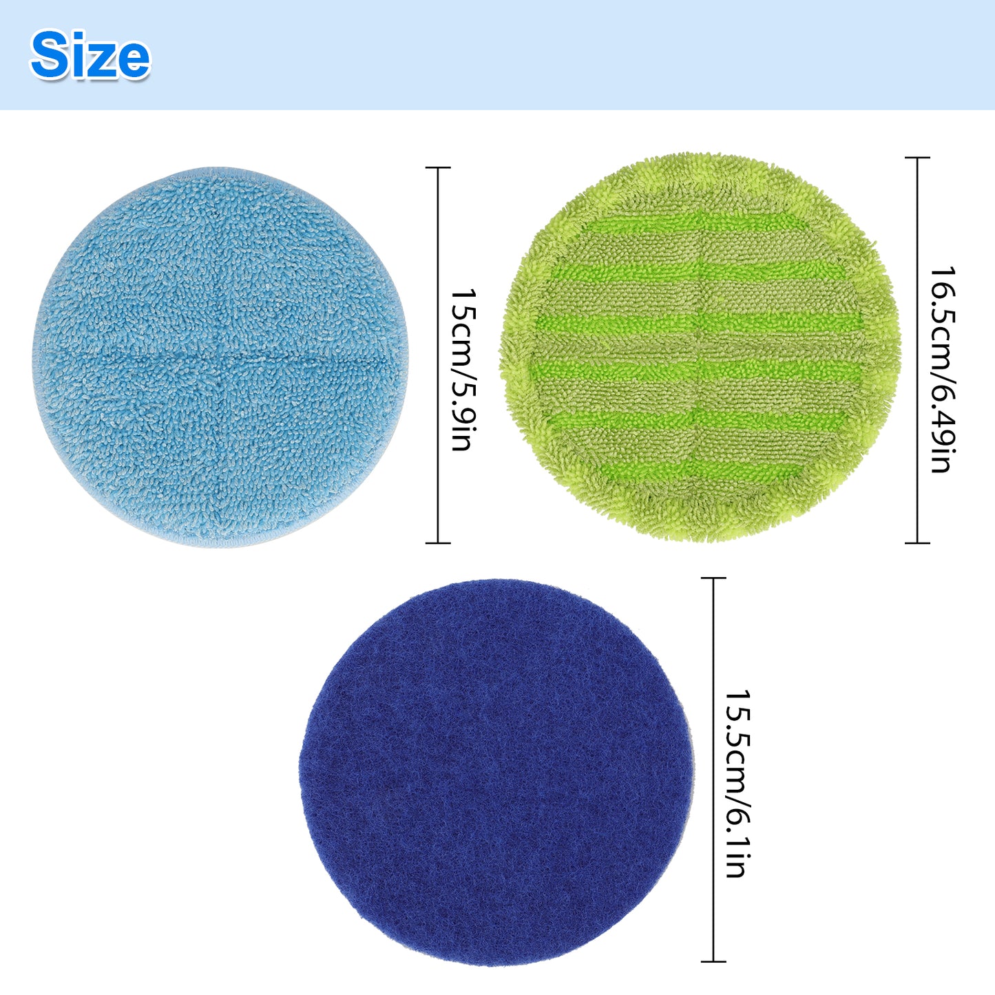 REPLACEMENT STEAM MOP PADS - 6 PACK OF REGULAR SCRUBBY, HEAVY SCRUB, AND TWIST CLOTH PADS