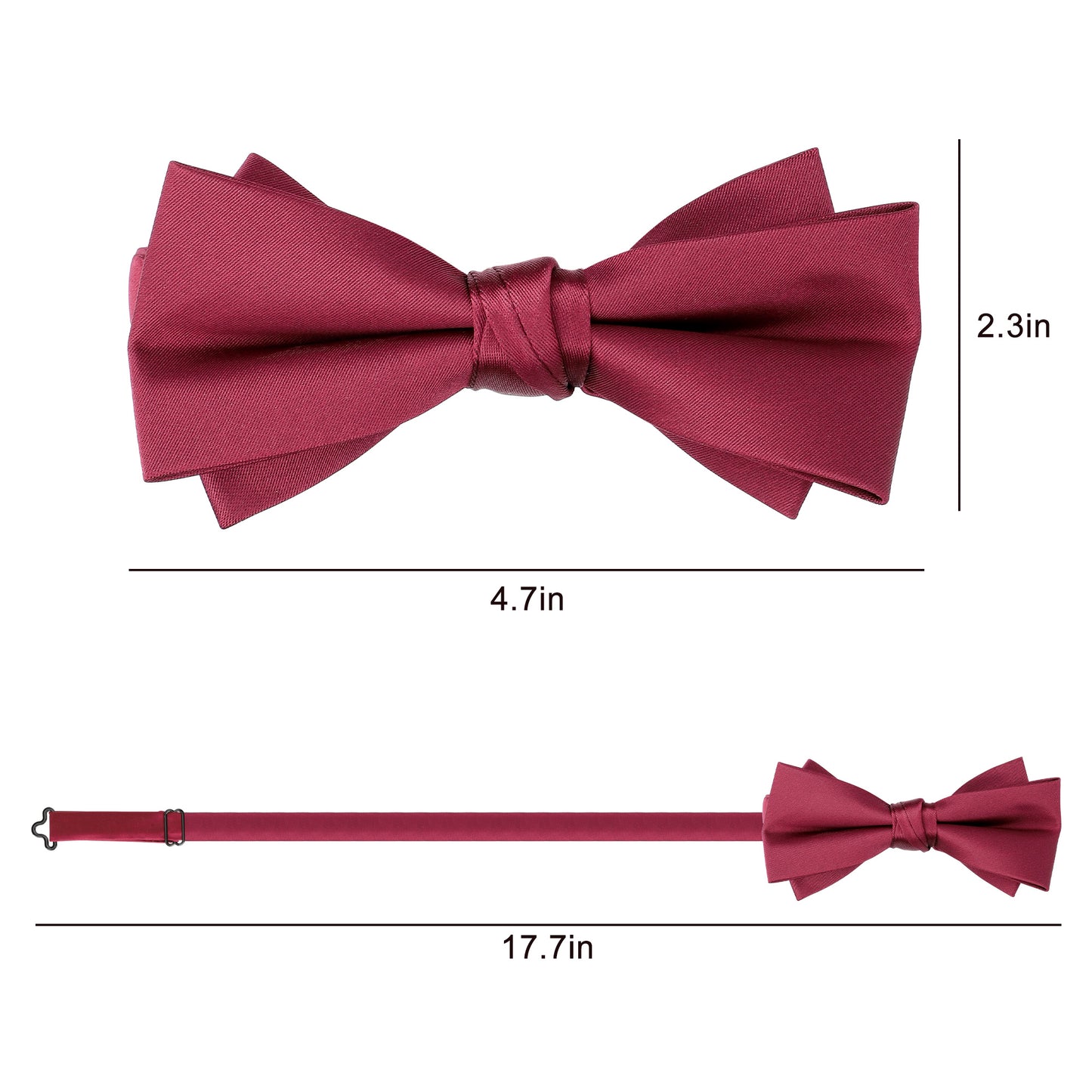 Classic Bow Tie Set - Red Silk Bow Tie with Gift Box for Men and Boys