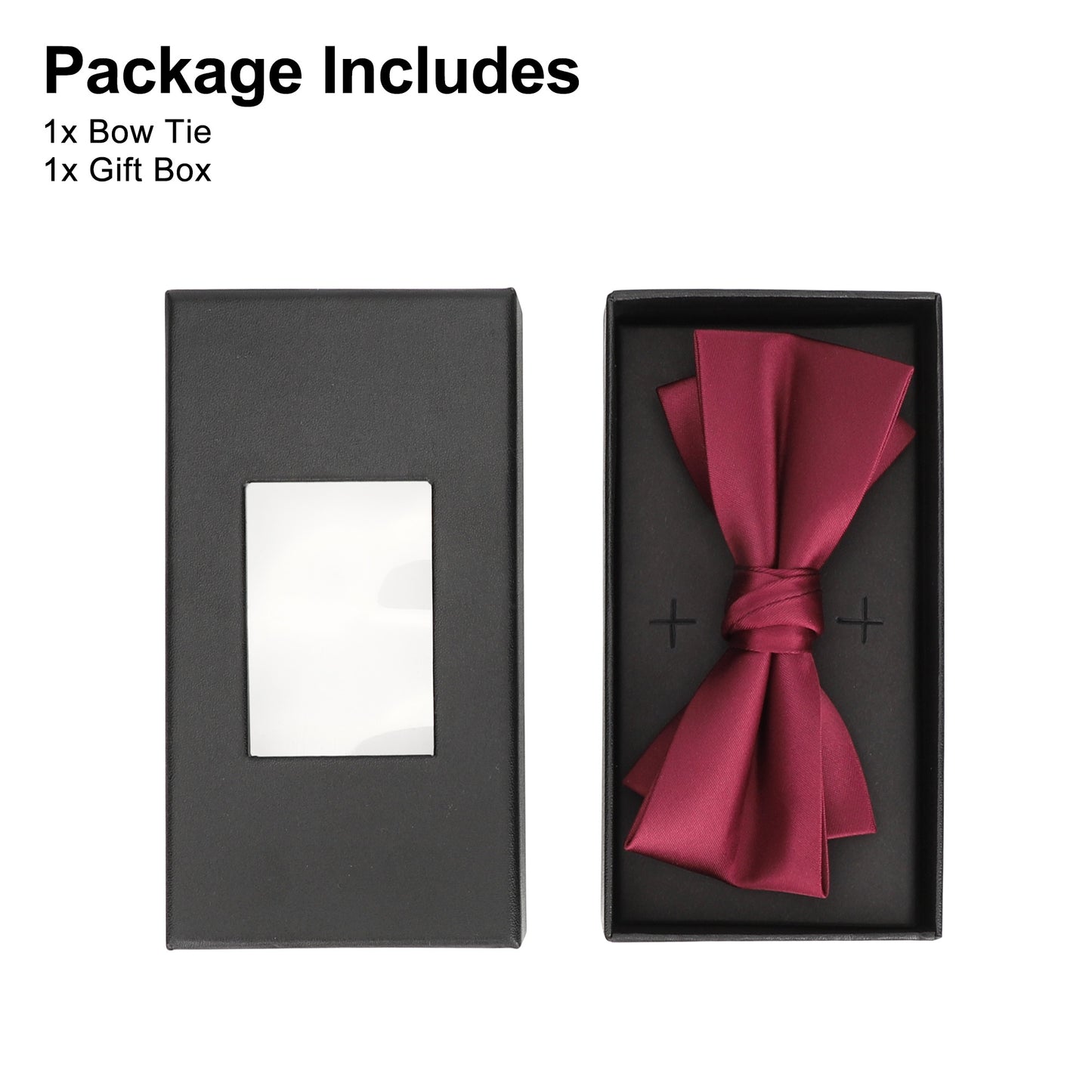 Classic Bow Tie Set - Red Silk Bow Tie with Gift Box for Men and Boys