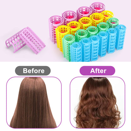 30 PCS Hair Rollers Set for Effortless Curling - Achieve Beautiful Curls and Waves Without Heat or Chemicals,Self Grip Holding Rollers Hair Styling Tool