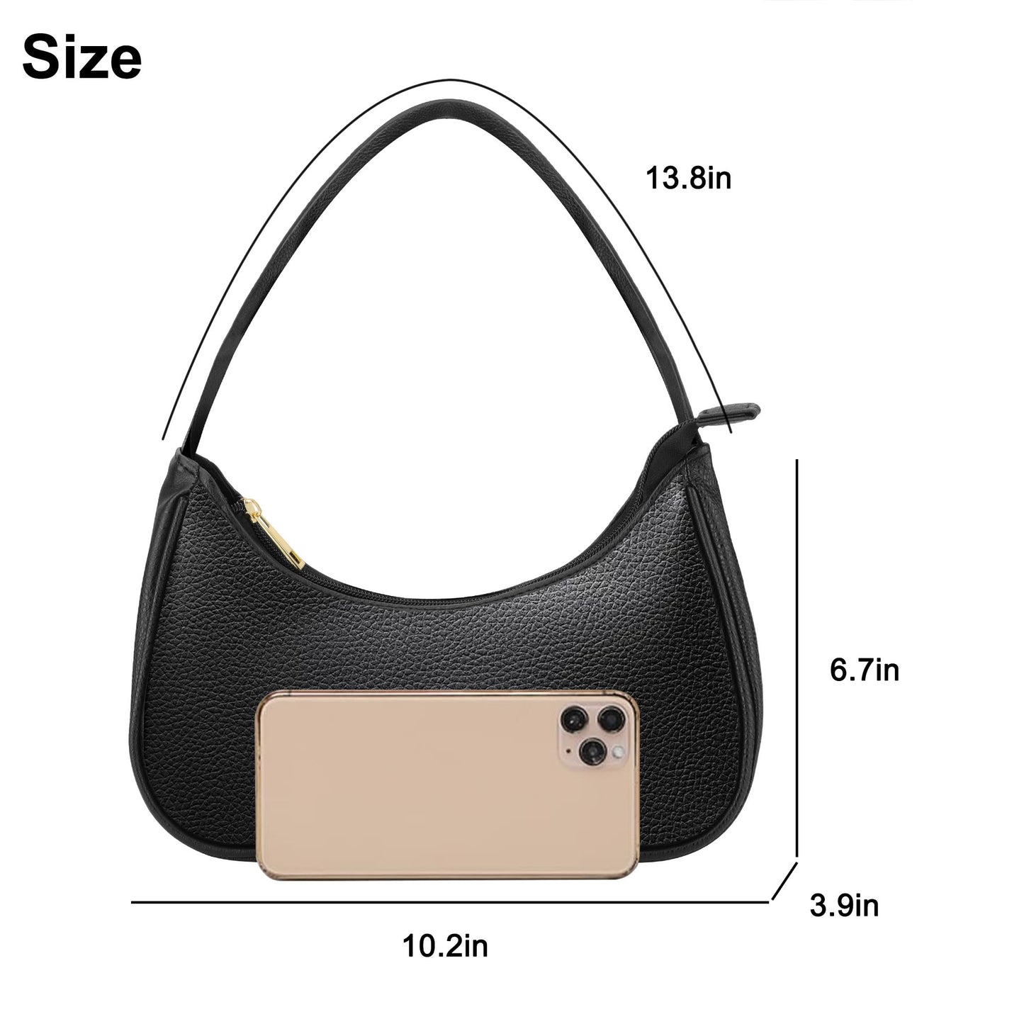 Women's Single Shoulder Leather Handbags - Compact Design, Stylish Zipper Closure Clutch Purse for Essential Carrying ,Ideal Fashion Accessory