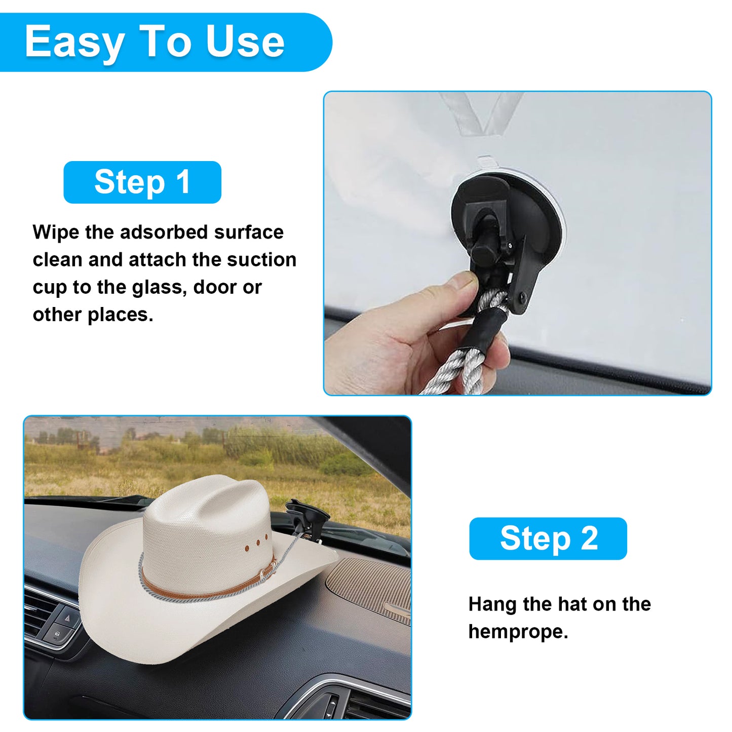 Cowboy Hat Mounts for Vehicle - Cowboy Hat Holder,Home Storage Rack For Truck Seat Car Accessories (black)
