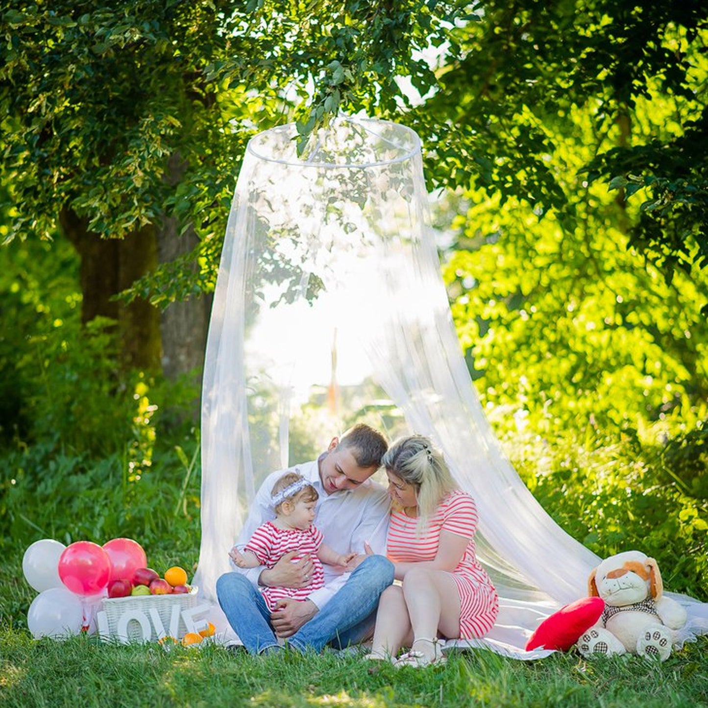 Mosquito Net, Mesh Bed Canopy Fit Twin to Full Bed, White