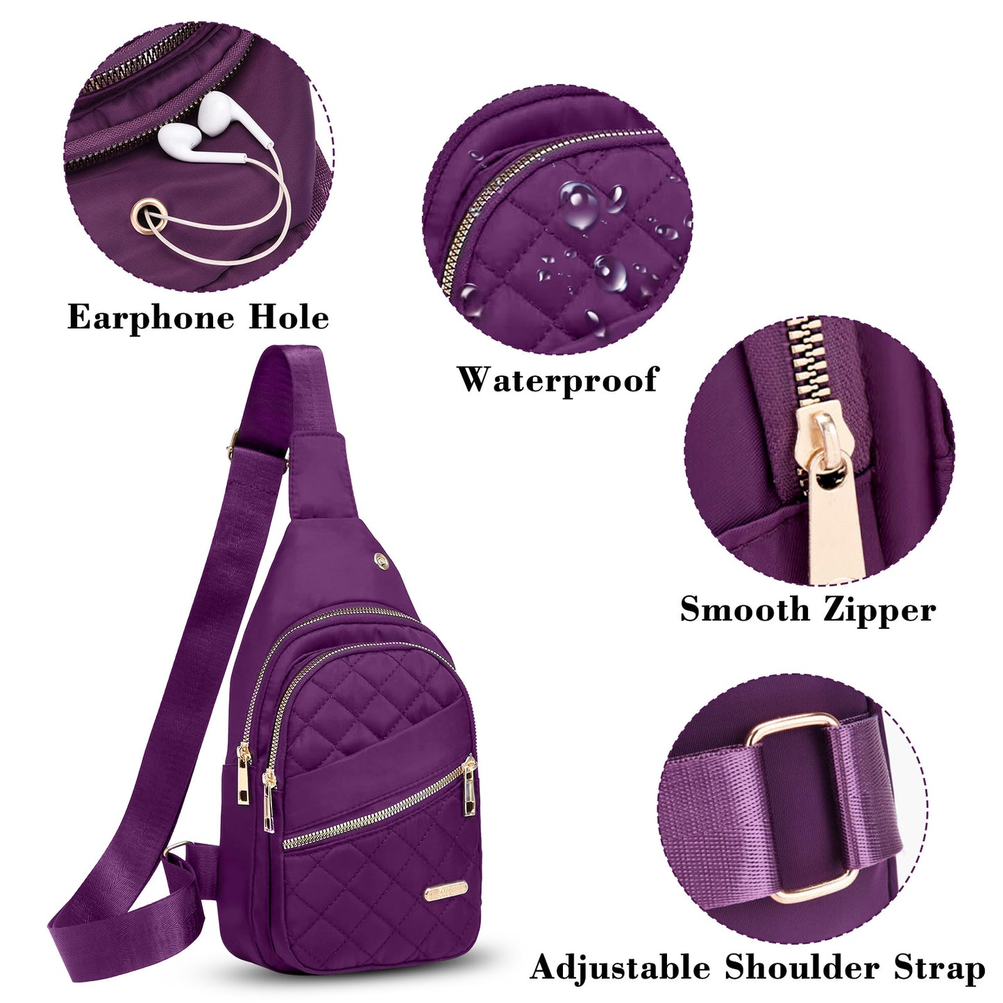 Versatile Crossbody Chest Bag - Water-Resistant Nylon, Adjustable Strap, Ideal for Travel, Work, and Daily Use(Black)