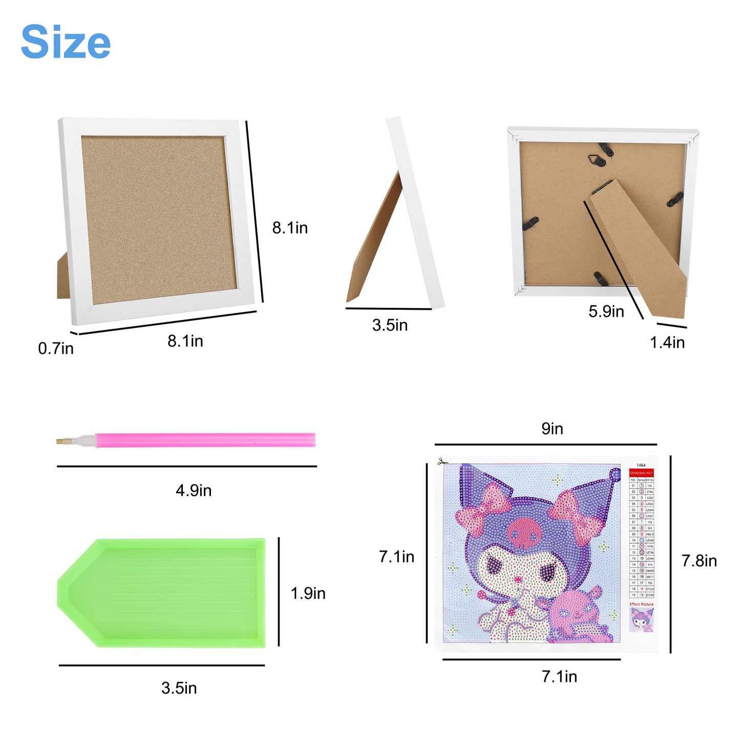 5D Diamond Painting Kit - 9in DIY Diamond Art Kits for Beginners, Adults & Kids Small Diamond Painting Craft Supplies